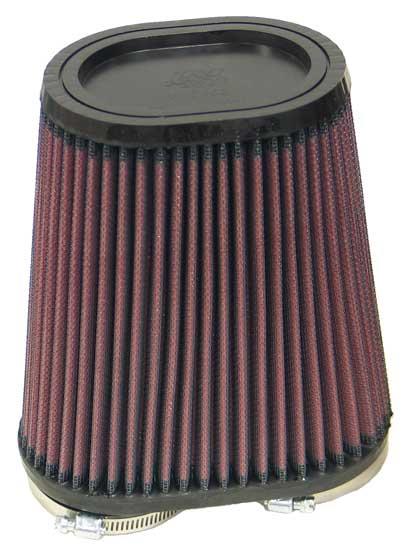 K&N Universal Rubber Filter Dual Flange Oval Tprd 3.75in Base O/S W x 3.438in Top O/S W x 6.75in H K&N Engineering Air Filters - Universal Fit
