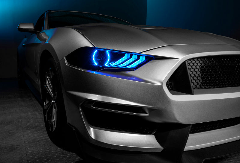 Oracle Lighting 18-23 Ford Mustang Dynamic ColorSHIFT LED Headlights - Black Series ORACLE Lighting Headlights