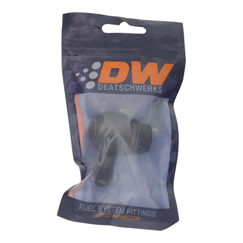 DeatschWerks 10AN ORB Male to 6AN Male Flare Low Profile 90-Degree Swivel - Anodized Matte Black DeatschWerks Fittings