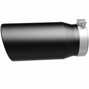 MagnaFlow Tip Stainless Black Coated Single Wall Round Single Outlet 6in Dia 5in Inlet 13in L Magnaflow Tips
