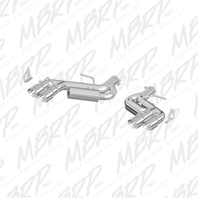 MBRP 2016-2024 Chevy Camaro 6.2L w/ NPP 3in Alum Race Dual Axle Back w/ 4in Quad Polished Tips MBRP Catback