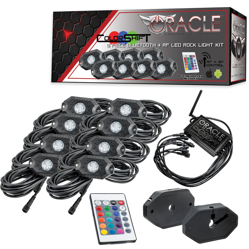 Oracle Bluetooth + RF Underbody Rock Light Kit - 8 PCS - ColorSHIFT ORACLE Lighting Light Bars & Cubes