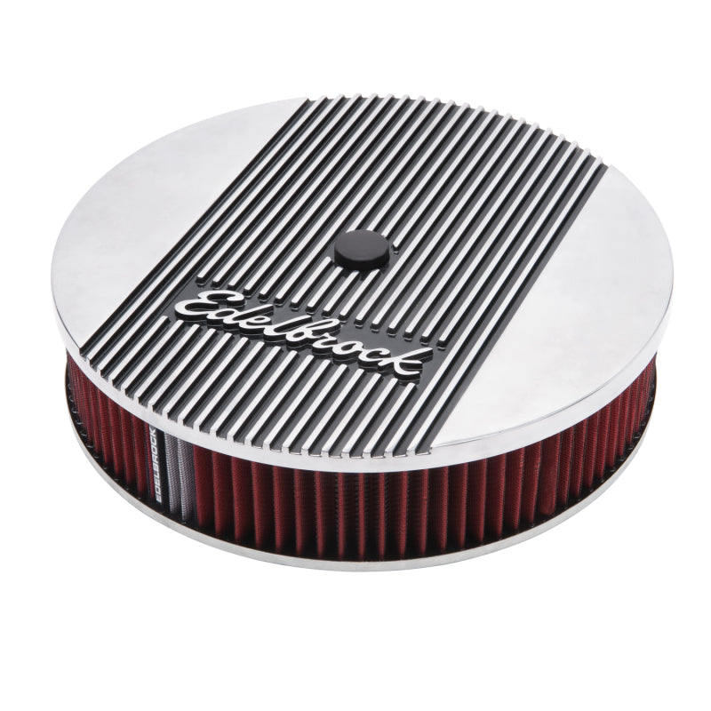 Edelbrock Air Cleaner Elite II 14In Diameter w/ 3In Element Polished Edelbrock Air Filters - Universal Fit