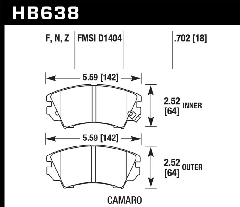 Hawk 10-15 Chevrolet Camaro HPS 5.0 Front Brake Pads Hawk Performance Brake Pads - Performance