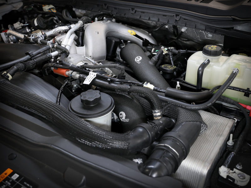 aFe 23-24 Ford F250/F350 Super Duty V8-6.7L BladeRunner 3 In. Aluminum Cold Charge Pipe- BLK aFe Intercoolers