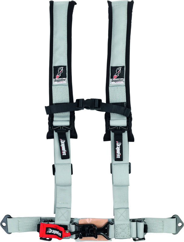 DragonFire Racing Harness- H-Style- 4-Point- 2in Buckle- Grey DragonFire Racing Seat Belts & Harnesses