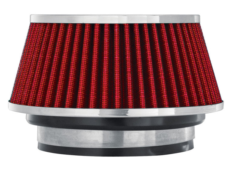 Spectre Adjustable Conical Air Filter 2-1/2in. Tall (Fits 3in. / 3-1/2in. / 4in. Tubes) - Red Spectre Air Filters - Universal Fit