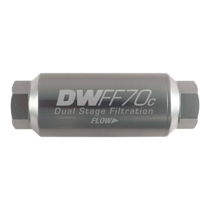 DeatschWerks 10AN Female 10 Micron 70mm Compact In-Line Fuel Filter Kit DeatschWerks Fuel Filters