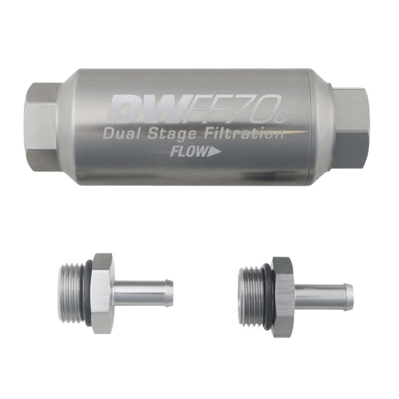 DeatschWerks 5/16in 10 Micron 70mm Compact In-Line Fuel Filter Kit DeatschWerks Fuel Filters