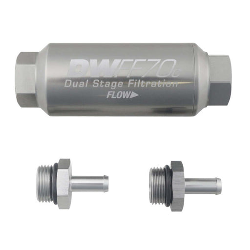 DeatschWerks 5/16in 10 Micron 70mm Compact In-Line Fuel Filter Kit DeatschWerks Fuel Filters