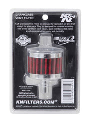 K&N Steel Base Chrome Top Crankcase Vent Filter 1/2in. Vent / 2in. OD / 1-1/2in. Height K&N Engineering Air Filters - Universal Fit