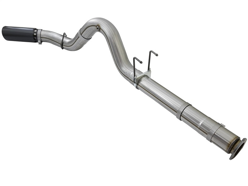 aFe Large Bore-HD 5in DPF Back 409 SS Exhaust System w/Black Tip 2017 Ford Diesel Trucks V8 6.7L(td) aFe DPF Back