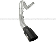 aFe Atlas 5in DPF-Back Aluminized Steel Exh Sys Ford Diesel Trucks 11-14 v8-6.7L td wrinkled blk tip aFe DPF Back