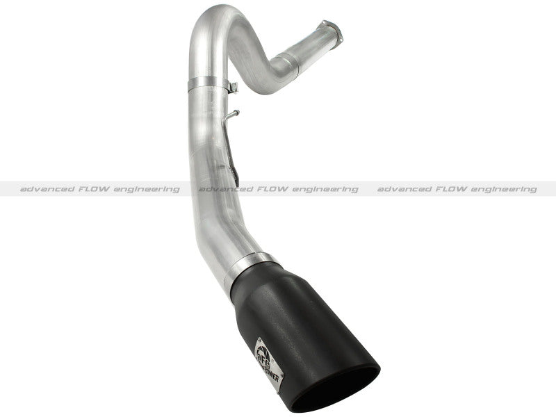 aFe Atlas 5in DPF-Back Aluminized Steel Exh Sys Ford Diesel Trucks 11-14 v8-6.7L td wrinkled blk tip aFe DPF Back