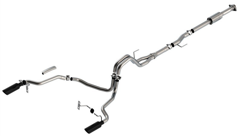 Borla F-150 2021 2.7L/3.5L 4dr CC SB EC STB Lari/King R/Plinum/LTD 3/2.25 SRE CB AK BLK CHR Tips Borla Catback