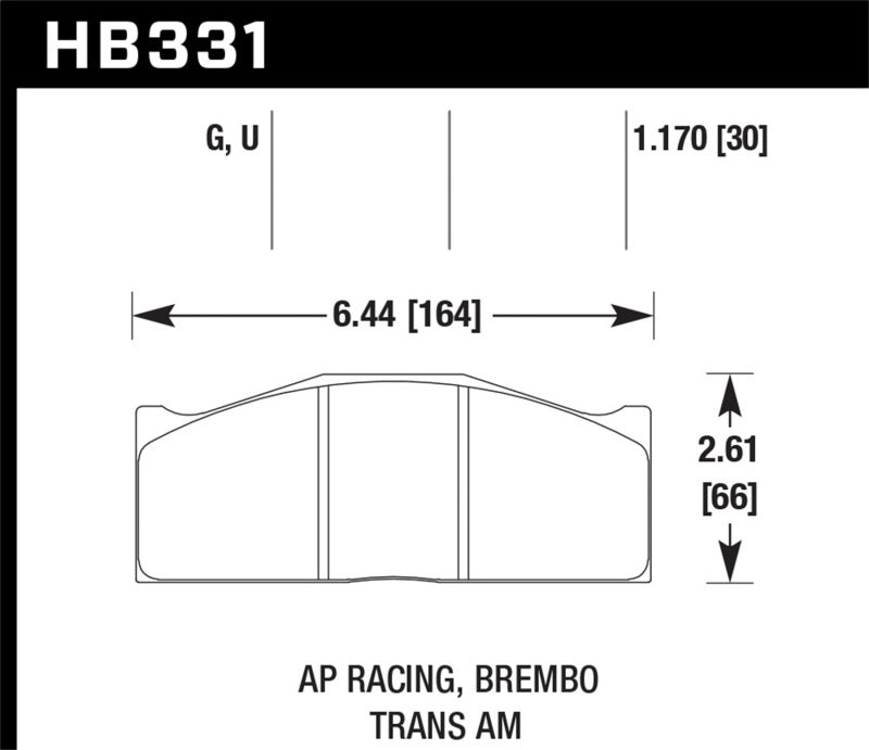 Hawk DTC-80 AP Racing/Brembo 30mm Race Brake Pads Hawk Performance Brake Pads - Racing