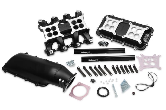 Holley Mid-Rise Intake - GM LS3/L92 w/ 95mm Top - Black 300-135BK HOLLEY Autoparts