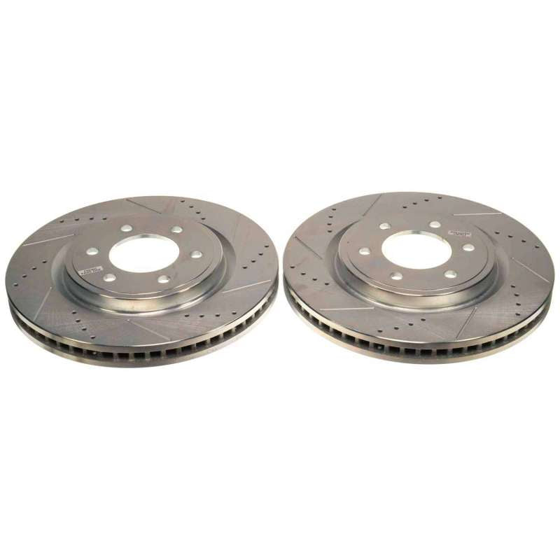 Power Stop 21-22 Ford F-150 Front Drilled & Slotted Rotor (Pair) PowerStop Brake Rotors - Slot & Drilled