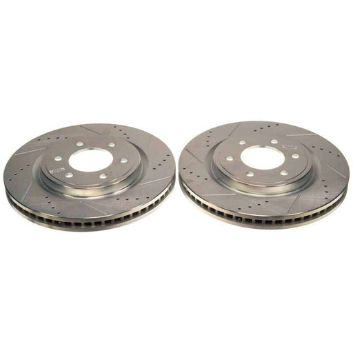 Power Stop 21-22 Ford F-150 Front Drilled & Slotted Rotor (Pair) PowerStop Brake Rotors - Slot & Drilled