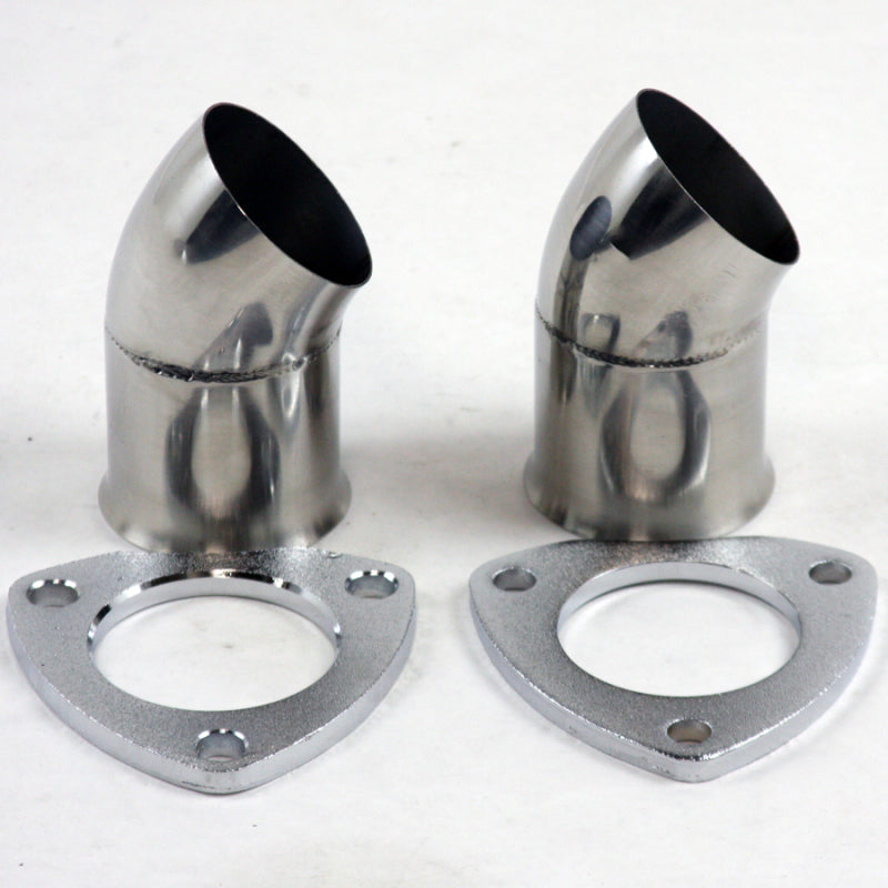 Granatelli 3.0in 304SS Turn Down w/3-Bolt Flange & Gaskets (Pair) Granatelli Motor Sports Exhaust Adapters