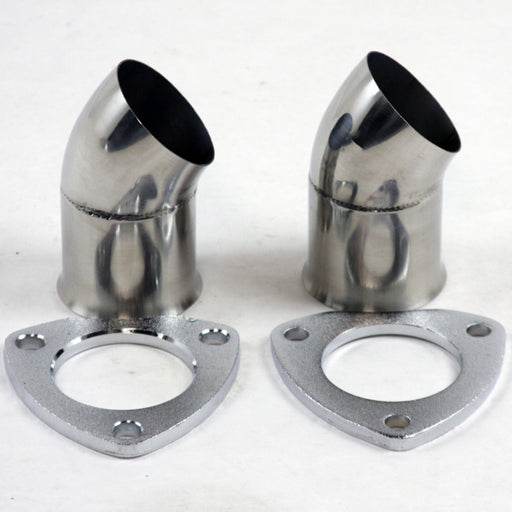 Granatelli 3.0in 304SS Turn Down w/3-Bolt Flange & Gaskets (Pair) Granatelli Motor Sports Exhaust Adapters