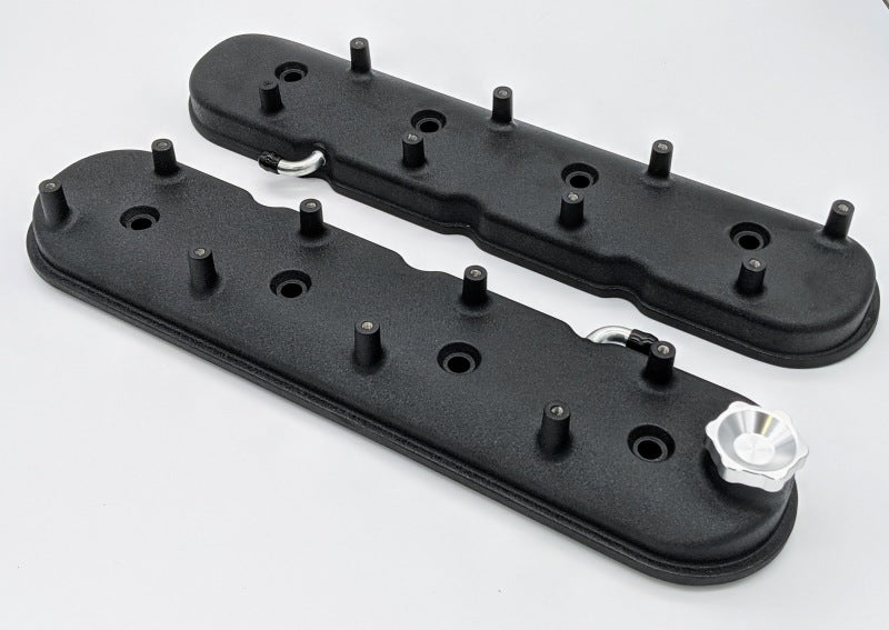 Granatelli 96-22 GM LS Standard Height Valve Cover w/Angled Coil Mount - Blk Wrinkle (Pair) Granatelli Motor Sports Valve Covers