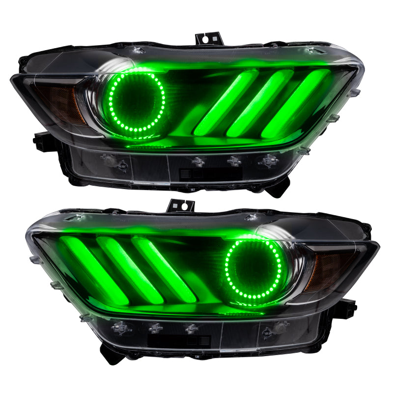 Oracle 15-17 Ford Mustang V6/GT/Shelby DRL w/ Halo Kit - ColorSHIFT w/ BC1 Controller ORACLE Lighting Headlights