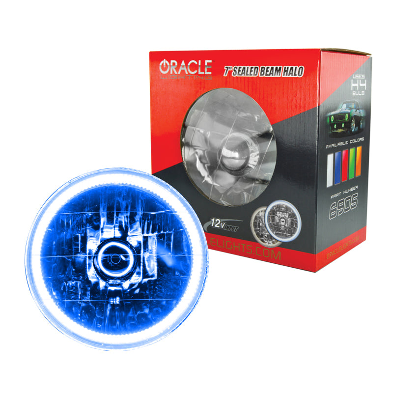 Oracle Pre-Installed Lights 7 IN. Sealed Beam - Blue Halo ORACLE Lighting Headlights