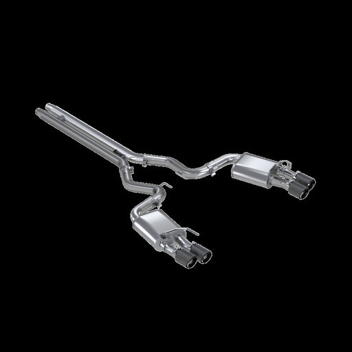 MBRP 18-20 Ford Mustang GT 5.0 w/ Quad Tip Active Exhaust Cat Back Split Rear T304 w/ Carb Fib Tips MBRP Catback