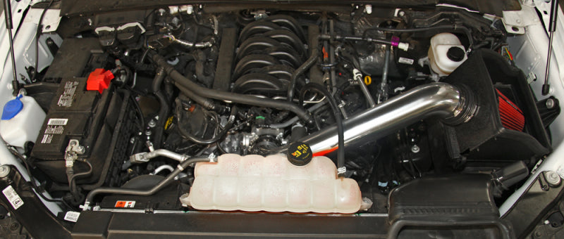 Spectre 15-18 Ford F150 V8-5.0L F/I Air Intake Kit - Polished w/Red Filter Spectre Cold Air Intakes