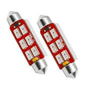 Oracle 44MM 6 LED 3-Chip Festoon Bulbs (Pair) - Red ORACLE Lighting Bulbs