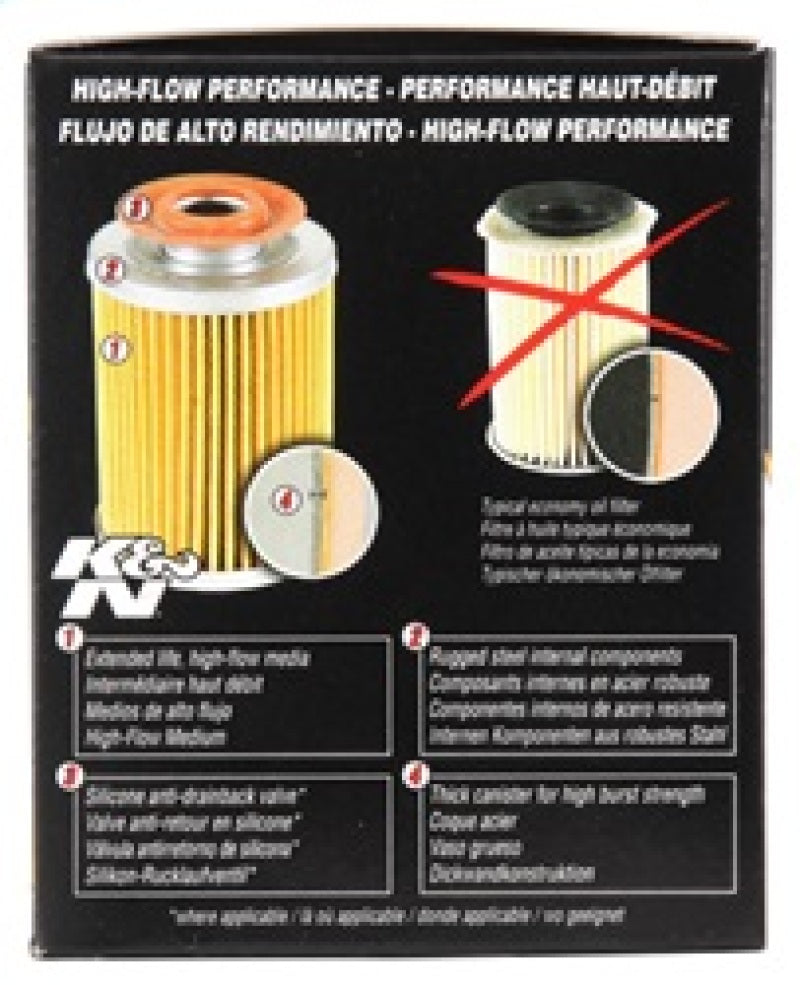 K&N 3.74inch / 2.98 OD Performance Gold Oil Filter K&N Engineering Oil Filters