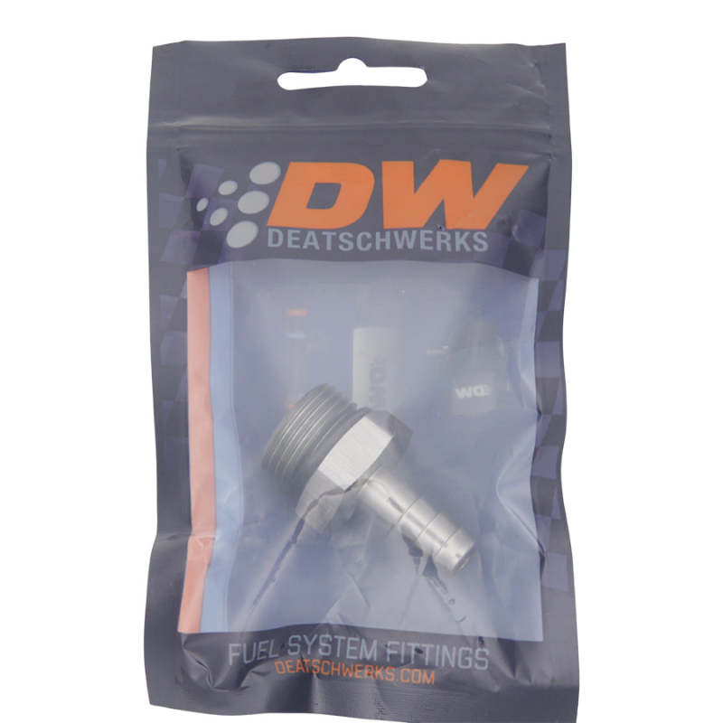 DeatschWerks 10AN ORB Male to 3/8in Male Triple Barb Fitting (Incl O-Ring) - Anodized DW Titanium DeatschWerks Fittings