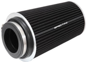 Spectre Adjustable Conical Air Filter 9-1/2in. Tall (Fits 3in. / 3-1/2in. / 4in. Tubes) - Black Spectre Air Filters - Universal Fit