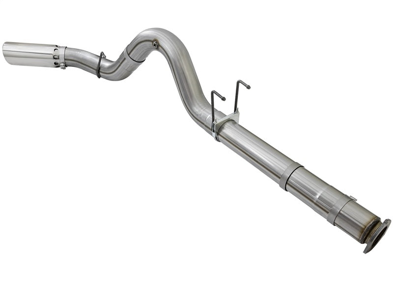 aFe LARGE BORE HD 5in 409-SS DPF-Back Exhaust w/Polished Tip 2017 Ford Diesel Trucks V8 6.7L (td) aFe DPF Back