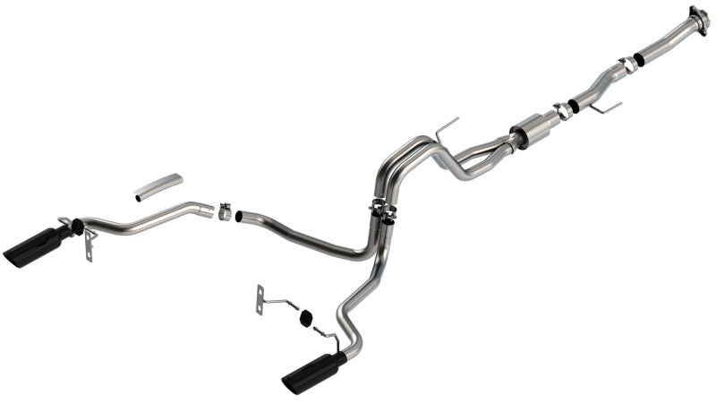 Borla F-150 2021 5.0L 2dr RC SB (122.8 WB) XL/XLT 3/2.25 SRE Cat-Back ATAK Black Chrome Tips Borla Catback