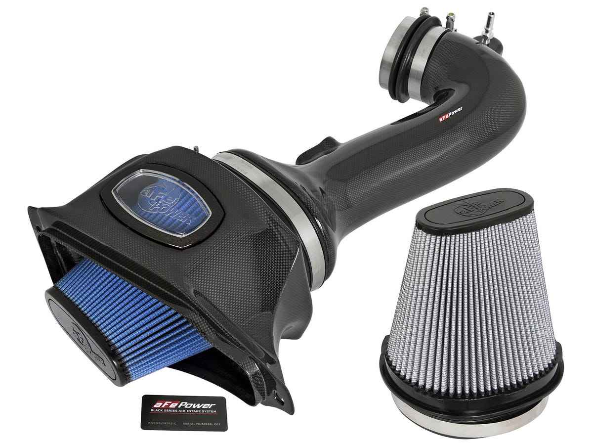 Black Series Momentum Carbon Fiber Cold Air Intake System w/Dual Filter 1