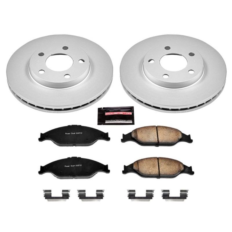 Power Stop 99-04 Ford Mustang Front Z17 Evolution Geomet Coated Brake Kit PowerStop Brake Kits - Performance Blank