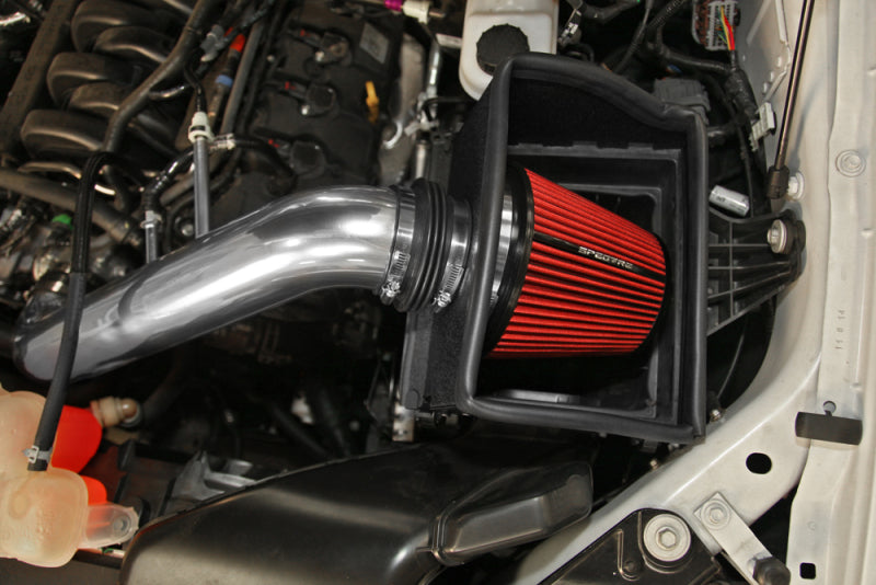 Spectre 15-18 Ford F150 V8-5.0L F/I Air Intake Kit - Polished w/Red Filter Spectre Cold Air Intakes