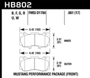 Hawk 15-17 Ford Mustang Performance Pkg (NON GT) HPS Front Brake Pads Hawk Performance Brake Pads - Performance
