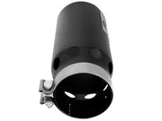 aFe SATURN 4S 4in SS Intercooled Exhaust Tip - Black 4in In x 5in Out x 12in L Bolt-On aFe Tips