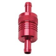 Edelbrock Fuel Filter Aluminum 3In X 01/ 1/8In 3/8In Inlet/Outlet Red Edelbrock Fuel Filters
