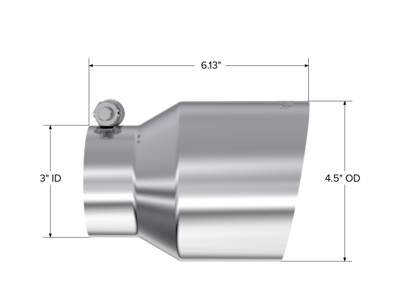 MBRP Universal Stainless Steel Dual Wall Tip 4.5in OD/3in Inlet/6.13in L MBRP Tips