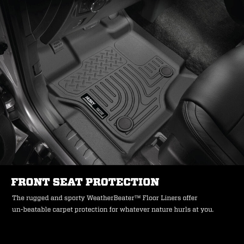 Husky Liners 21-23 Ford F-150 CC SC / 2017 Ford SD CC WeatherBeater Rear Floor Liners - Black Husky Liners Floor Mats - Rubber