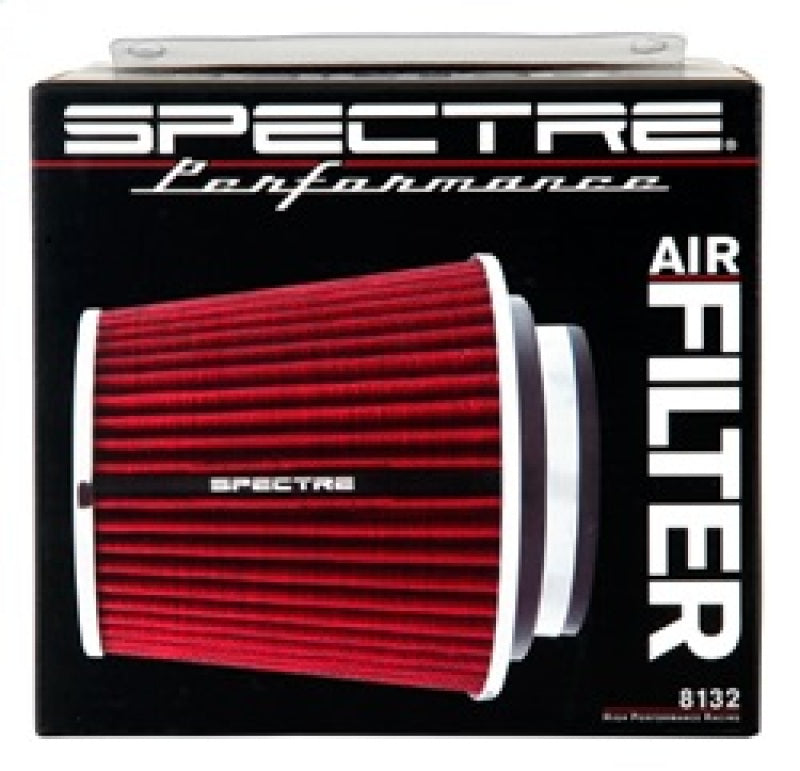 Spectre Adjustable Conical Air Filter 5-1/2in. Tall (Fits 3in. / 3-1/2in. / 4in. Tubes) - Red Spectre Air Filters - Universal Fit