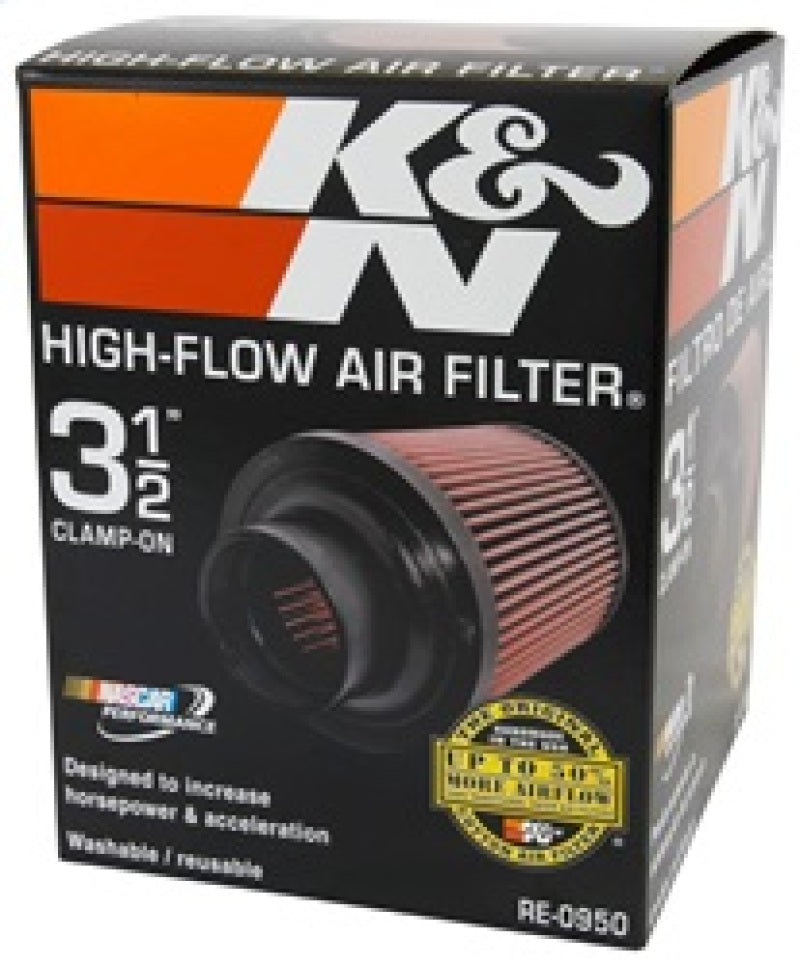 K&N Universal Rubber Filter 3 1/2inch ID FLG / 6inch Base / 4-5/8inch Top / 6inch Height K&N Engineering Air Filters - Universal Fit