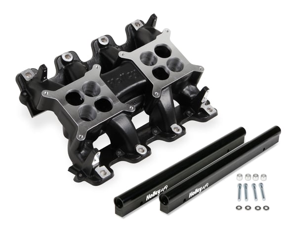 Holley LS EFI Manifold - 2x4 Dual Plane - Black GM LS1/LS2/LS6 300-121BK HOLLEY EFI Autoparts