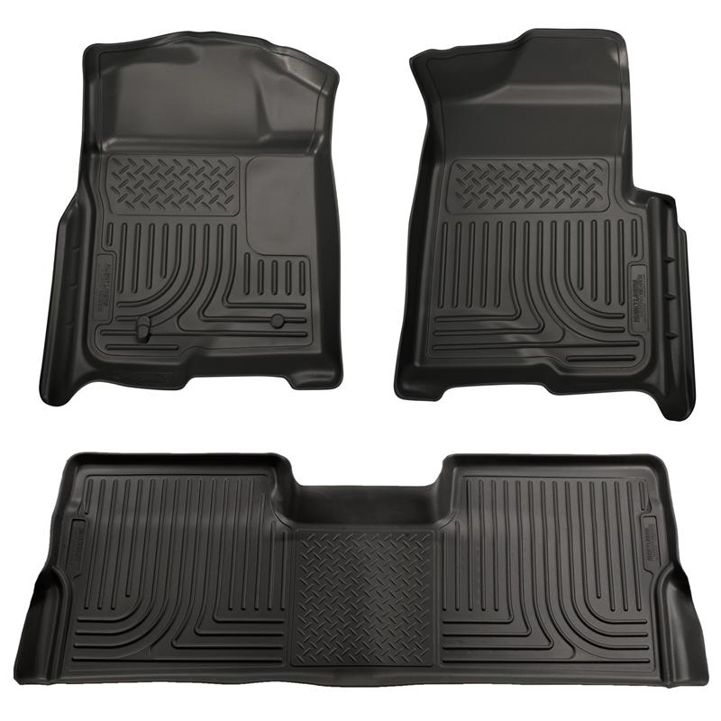 Husky Liners 08-10 Ford SD Super Cab WeatherBeater Combo Black Floor Liners (w/o Manual Trans Case) Husky Liners Floor Mats - Rubber