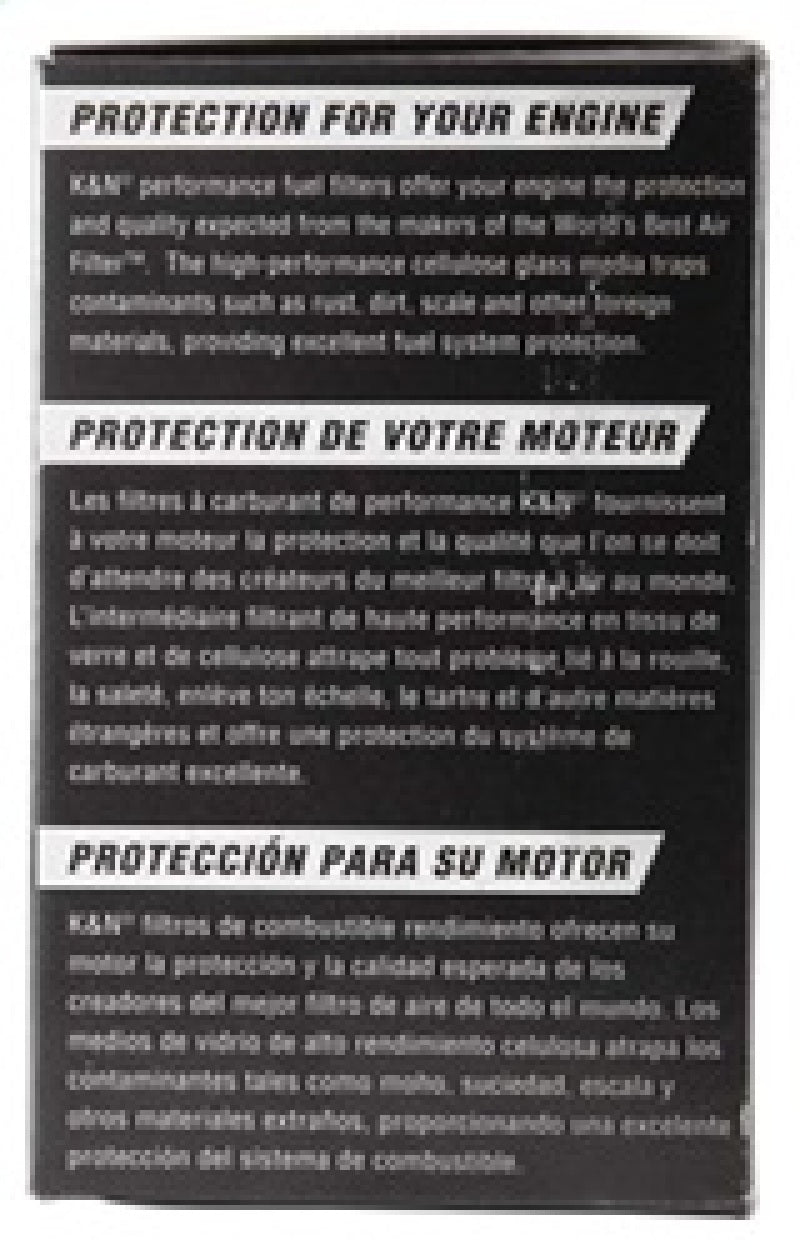 K&N Cellulose Media Fuel Filter 2.125in OD x 4.281in L K&N Engineering Fuel Filters