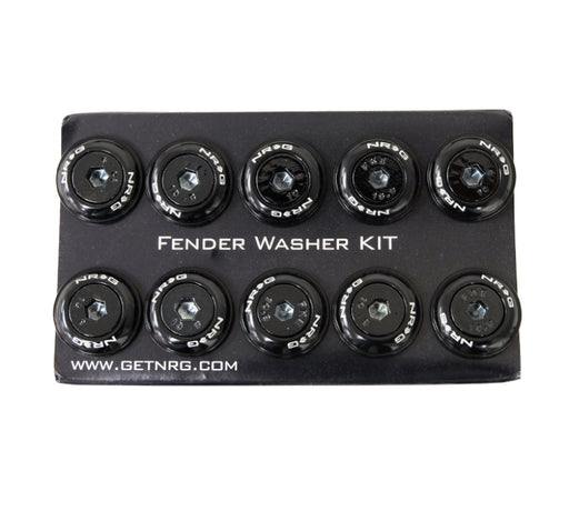 NRG Fender Washer Kit w/Color Matched M6 Bolt Rivets For Plastic (Black) - Set of 10 NRG Hardware Kits - Other
